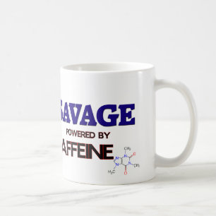 Savage powered by caffeine coffee mug