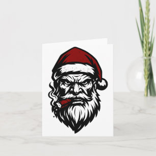 Savage Santa Claus Smoking Cigar Christmas  Card