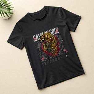 Savage Soul Bear Head Alpha Graphic T-Shirt – Bold
