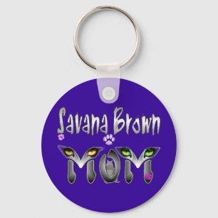 Savana Brown Cat Mom Gifts Keychain