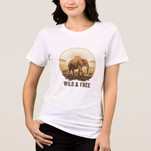 “Savanna Giants – Majestic Elephant Herd Tee” Tri-Blend Shirt