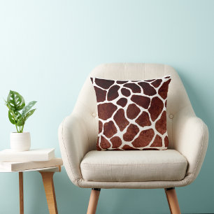 Savanna Grace: Giraffe Silhouette African-Inspired Throw Pillow