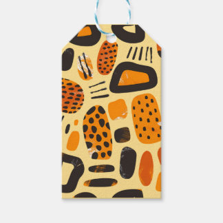"Savanna Pop: Tribal Vibes in Orange & Black" Gift Tags