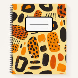 "Savanna Pop: Tribal Vibes in Orange & Black" Notebook