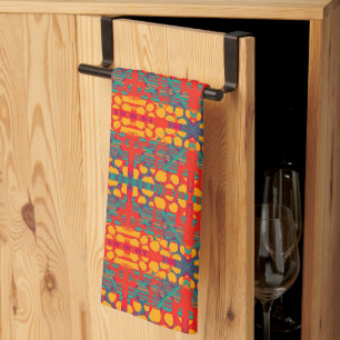 Savanna Remix: Afrocentric Animal Collage  Kitchen Towel