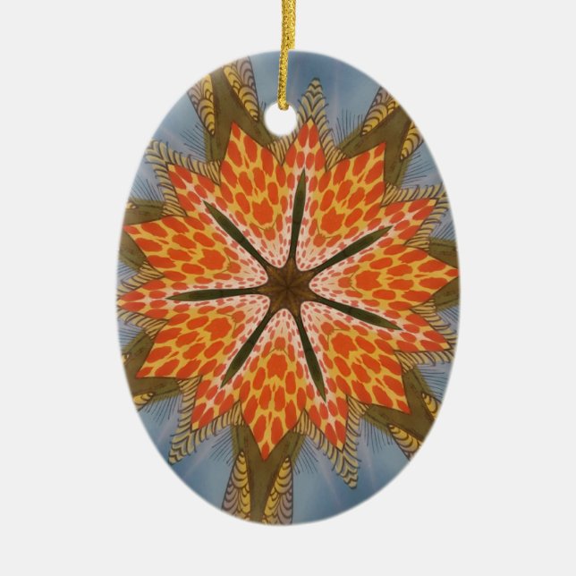 Savanna Star Bloom – A Bold African Animal Print Ceramic Ornament (Front)