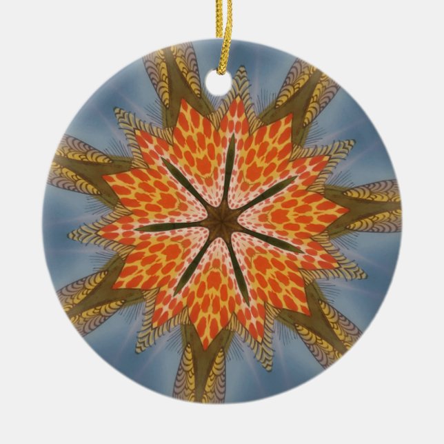 Savanna Star Bloom – A Bold African Animal Print Ceramic Ornament (Front)