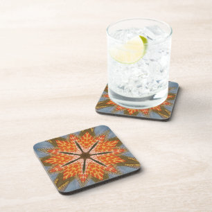 Savanna Star Bloom – A Bold African Animal Print Coaster