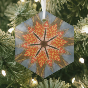Savanna Star Bloom – A Bold African Animal Print Glass Ornament