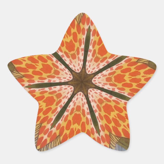 Savanna Star Bloom – A Bold African Animal Print Star Sticker (Front)