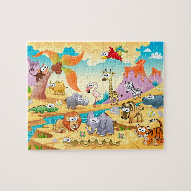 Savannah animals family jigsaw puzzle (Horizontal)