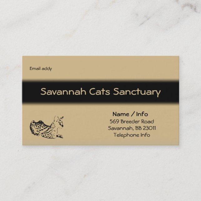 Savannah Cat Business Card / Customize (Front)