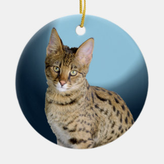 Savannah Cat Ceramic Ornament