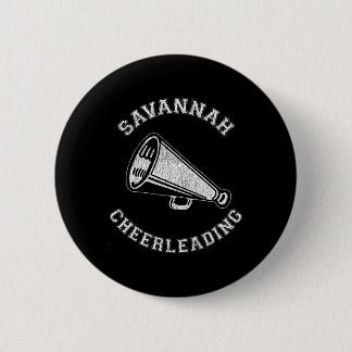 Savannah Cheer Distressed Retro 90's Cheerleader 2 Inch Round Button