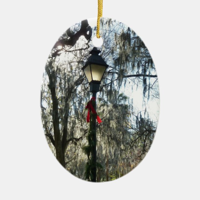 Savannah Christmas Ornament Photo Street Light (Front)