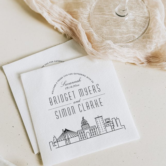 Savannah Deco Skyline | Wedding Event Napkin (Creator Uploaded)