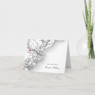 Savannah GA Elegant Black and White Desk of Note Card