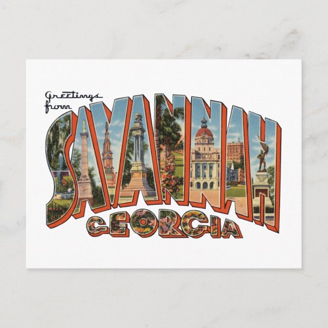 Savannah GA Postcard (Front)