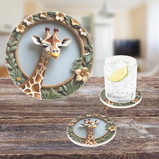 Savannah Gaze Round Sandstone Coaster (Creator Uploaded)