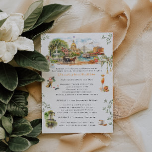 Savannah Georgia Bachelorette Weekend Itinerary Invitation