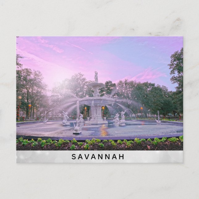 Savannah Georgia Forsyth Park Fountain Postcard (Front)
