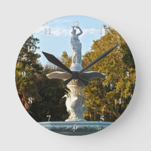 Savannah Georgia Forsyth Park Fountain Spring Round Clock