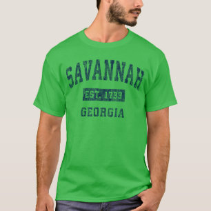 Savannah Georgia GA Vintage Sports Design Navy Pri T-Shirt