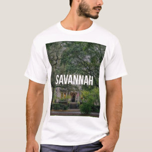 Savannah Georgia Historic Home and Live Oaks T-Shirt