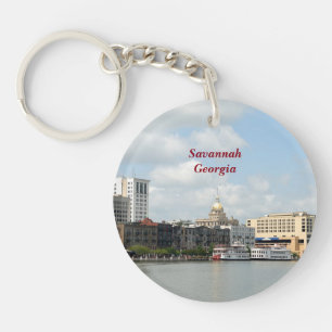 Savannah, Georgia Riverfront Keychain