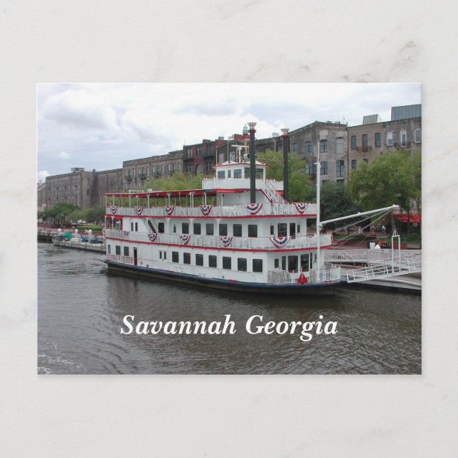 Savannah, Georgia riverfront Postcard (Front)
