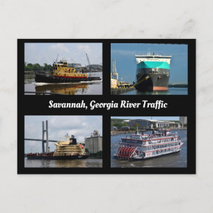 Savannah, Georgia shipping lane Holiday Postcard