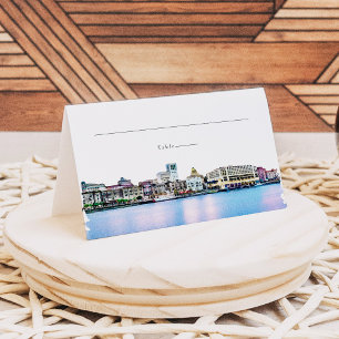 SAVANNAH Georgia Skyline Guest Name Place Card