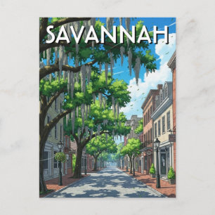 Savannah Georgia Travel Postcard