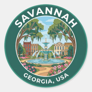 Savannah, Georgia, USA Classic Round Sticker