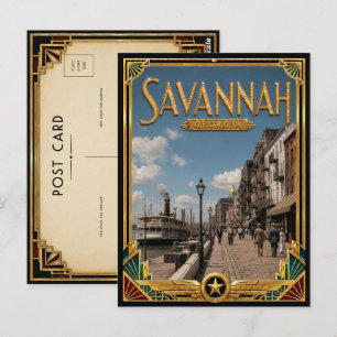 Savannah Georgia Vintage Art Deco Golden Age Postcard
