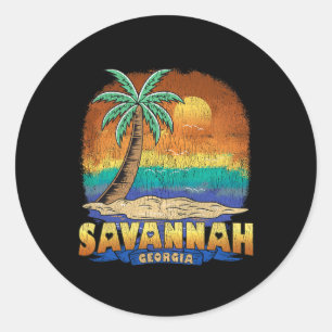 Savannah Georgia Vintage Distressed Souvenir  Classic Round Sticker