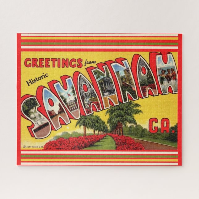Savannah Georgia Vintage Jigsaw Puzzle (Horizontal)