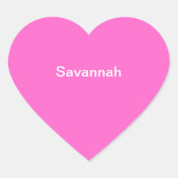 Savannah Kids Name Sticker Personalized Pink White