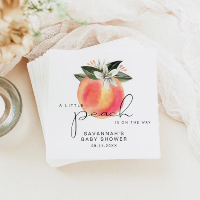 SAVANNAH Little Peach Baby Shower Napkin (Creator Uploaded)