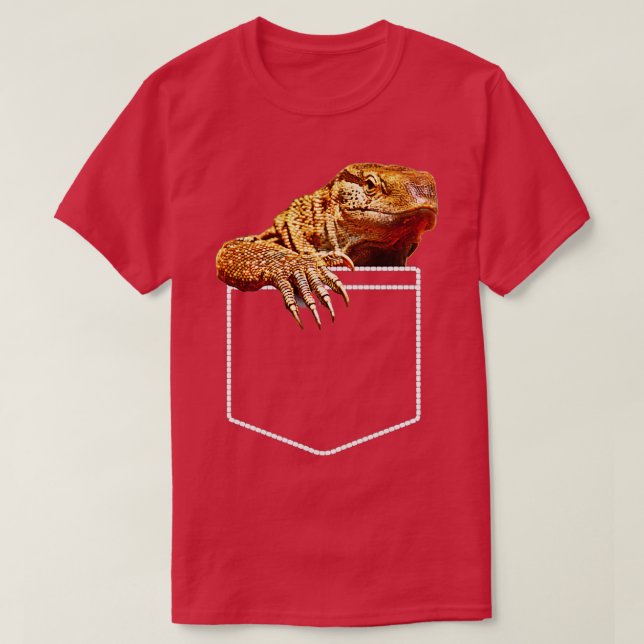 Savannah Monitor Lizard Pocket  T-Shirt (Design Front)