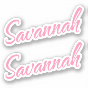 Savannah Nom décoratif en rose x2 Sticker