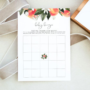SAVANNAH Peach Baby Shower Bingo Game  Invitation