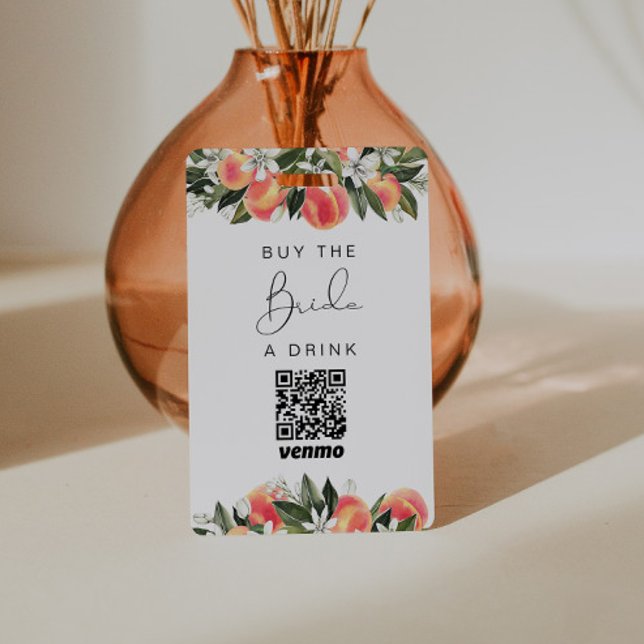 SAVANNAH Peach Buy the Bride a Drink QR Code Badge (Creator Uploaded)