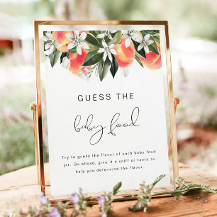 SAVANNAH Peach Guess the Baby Food Baby Shower  Poster
