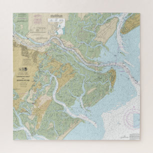 Savannah River and Wassaw Sound Nautical Chart Jigsaw Puzzle