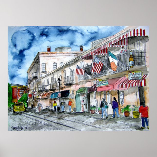 savannah_river_street_painting poster (Front)