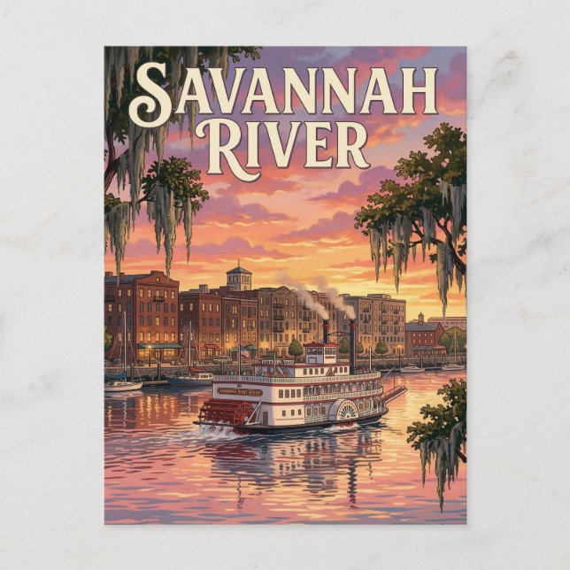 Savannah Riverfront Postcard (Front)