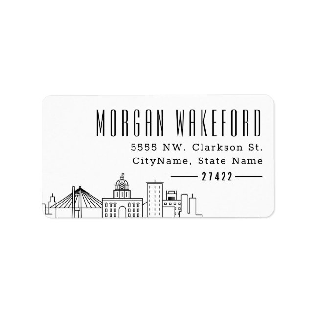 Savannah Stylized Skyline | Large Address Label (Front)