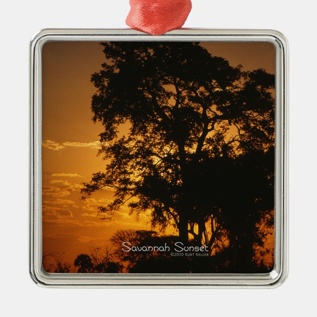 Savannah Sunset Metal Ornament (Front)