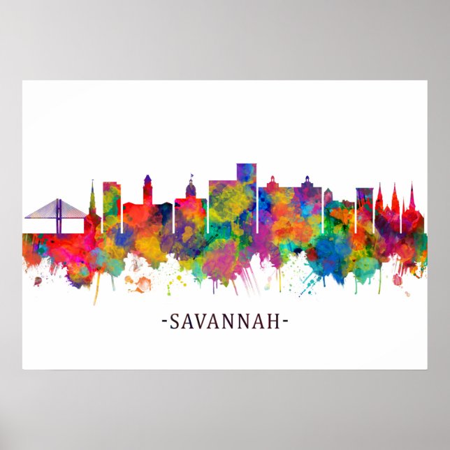 Savannah USA Skyline Poster (Front)